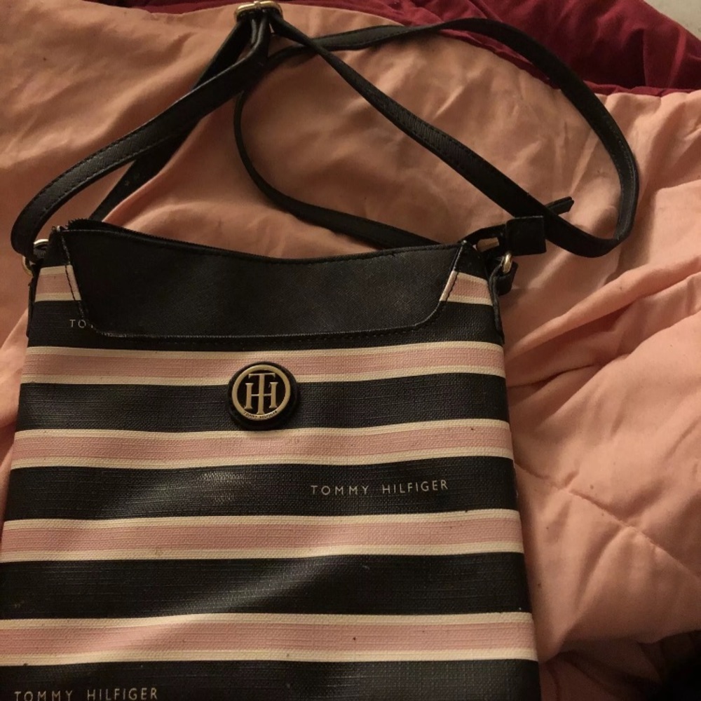 Tommy Hilfiger Blue Stripes Crossbody Purse
